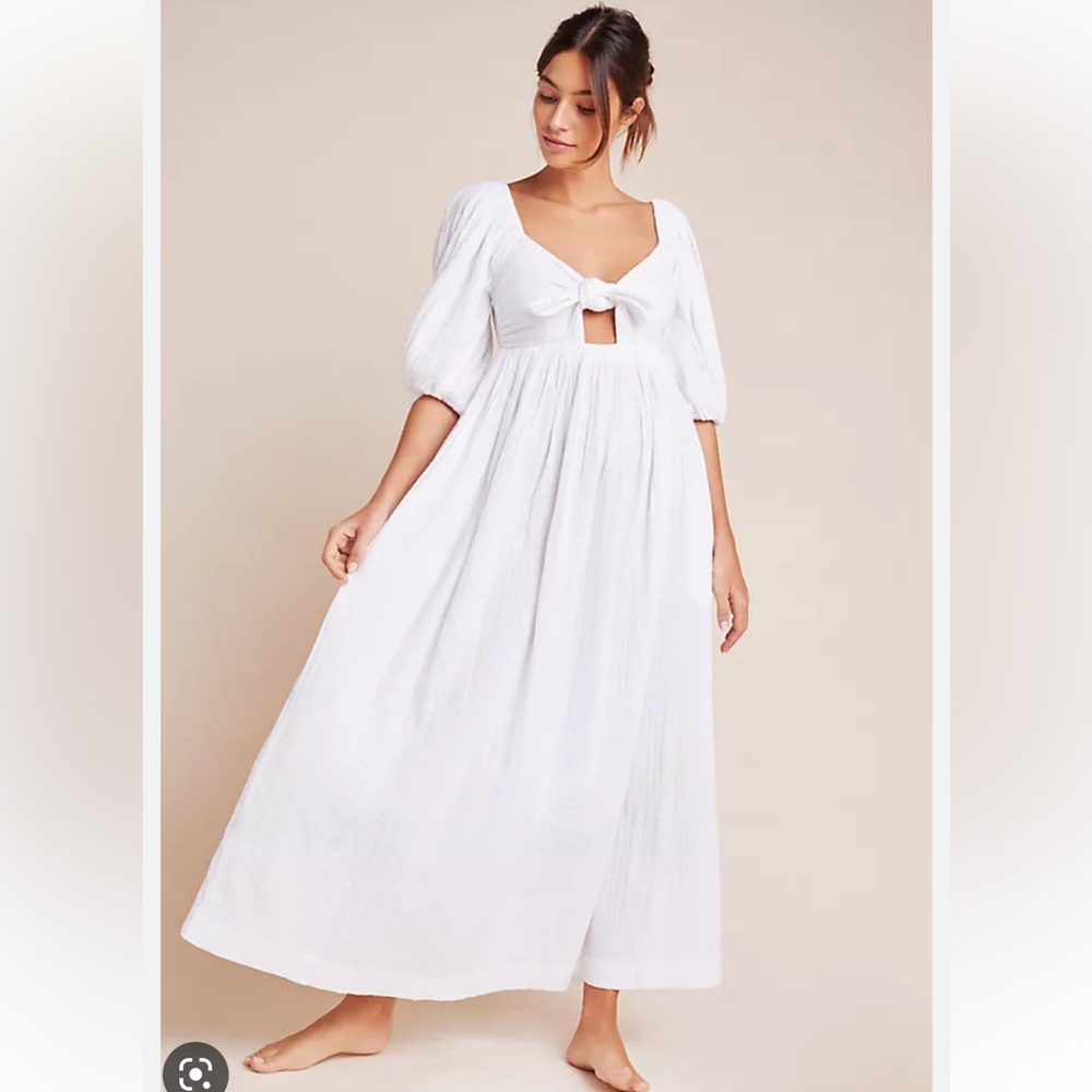 Mara Hoffman Violet maxi dress in white. Medium NWT